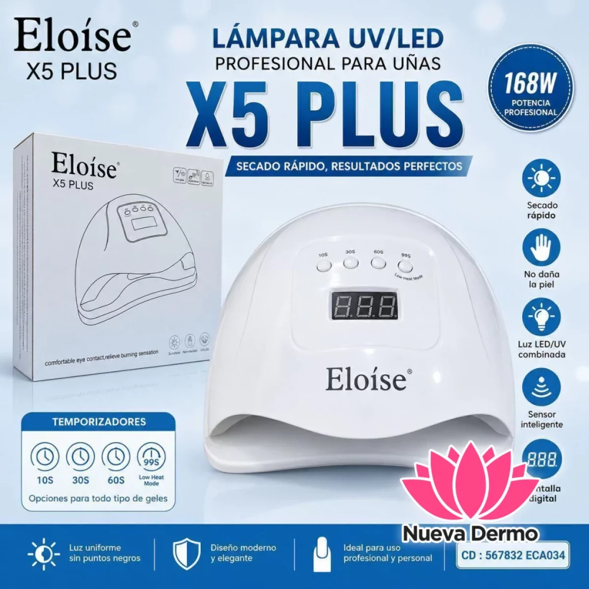 CABINA UV/LED ELOISE X5 PLUS 168W CD: 567832