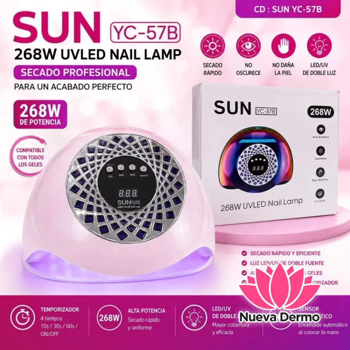 CABINA UV LED SUN 268W CD: YC-57B