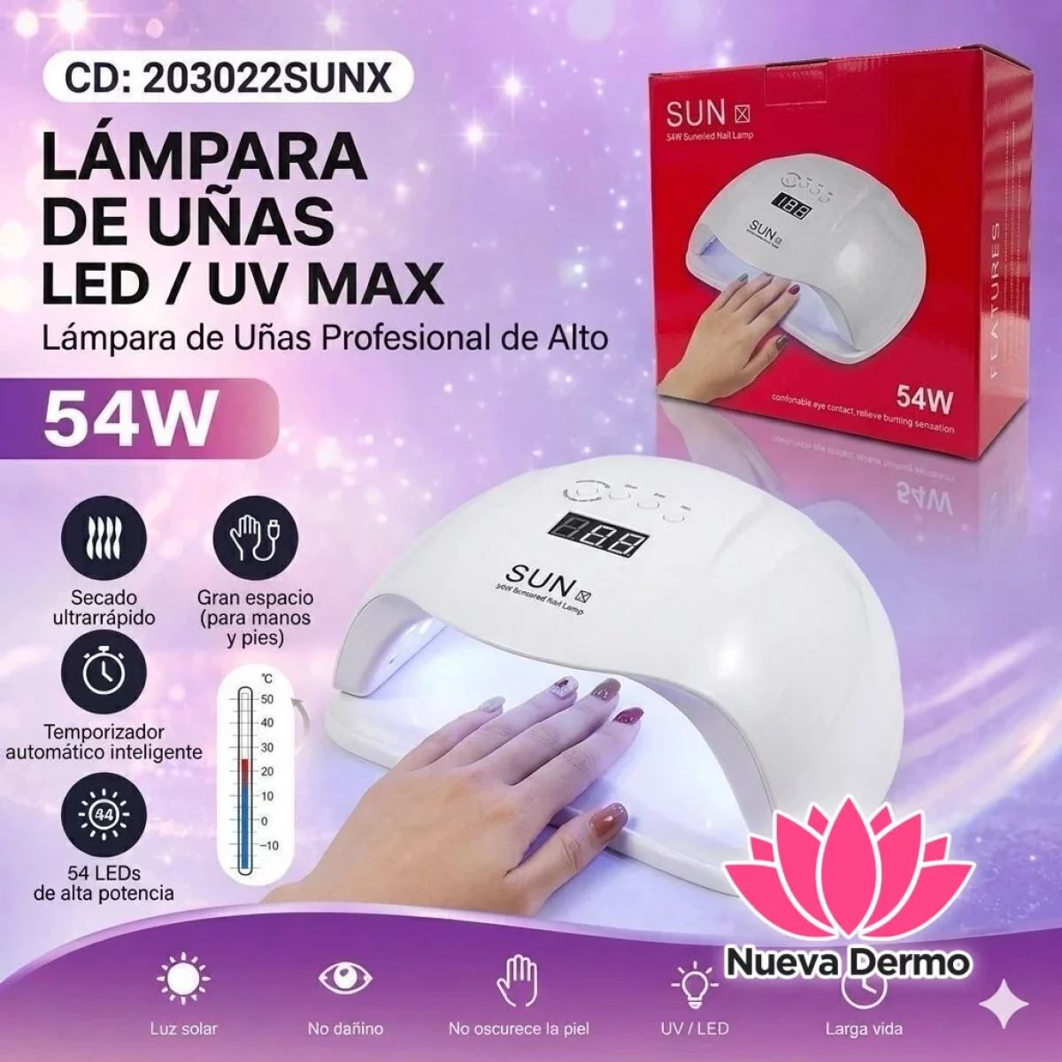 CABINA UV/LED SUN X 54W CD: 203022SUNX