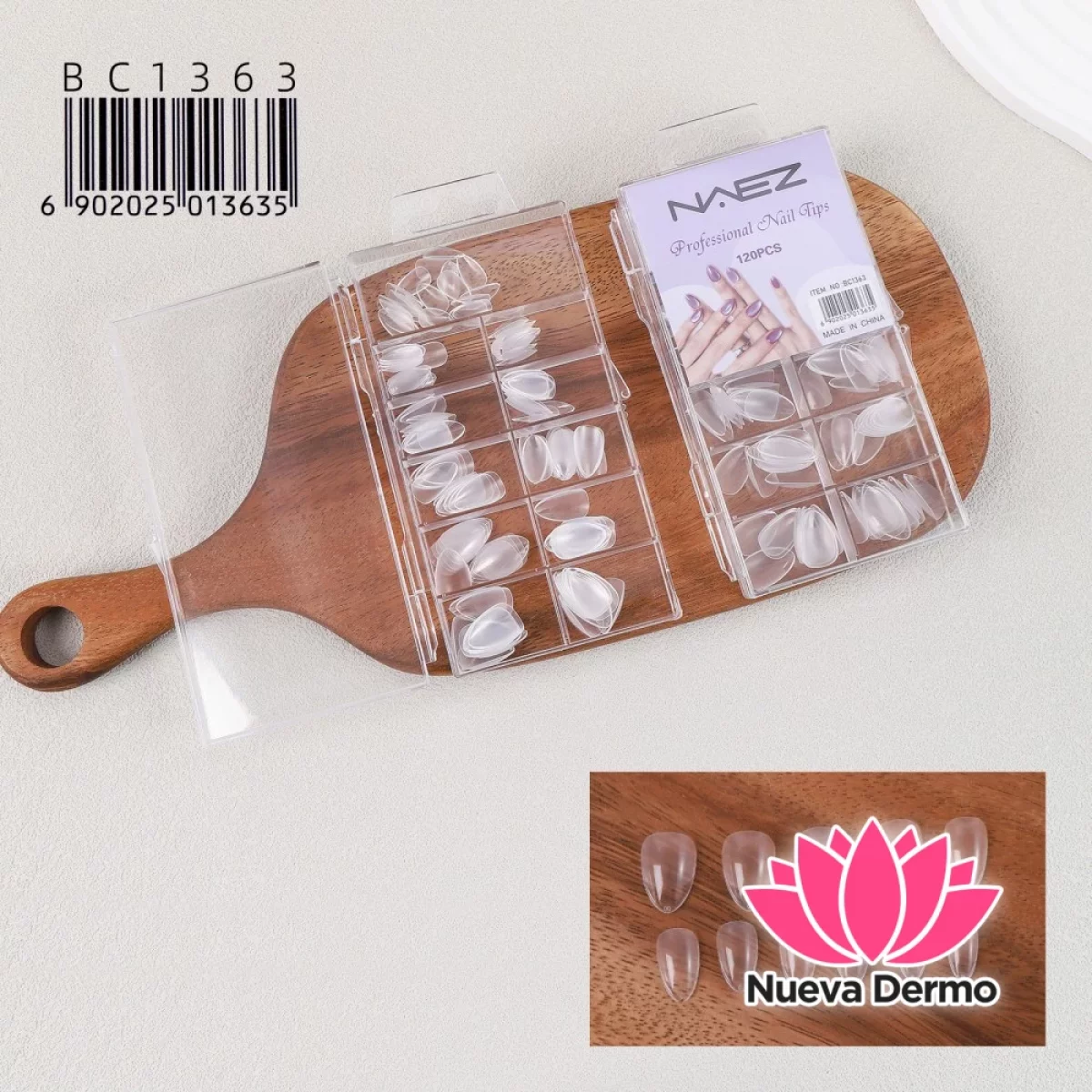 Caja de Tips para Uñas Almendra Corta NAEZ – BC1363/13635