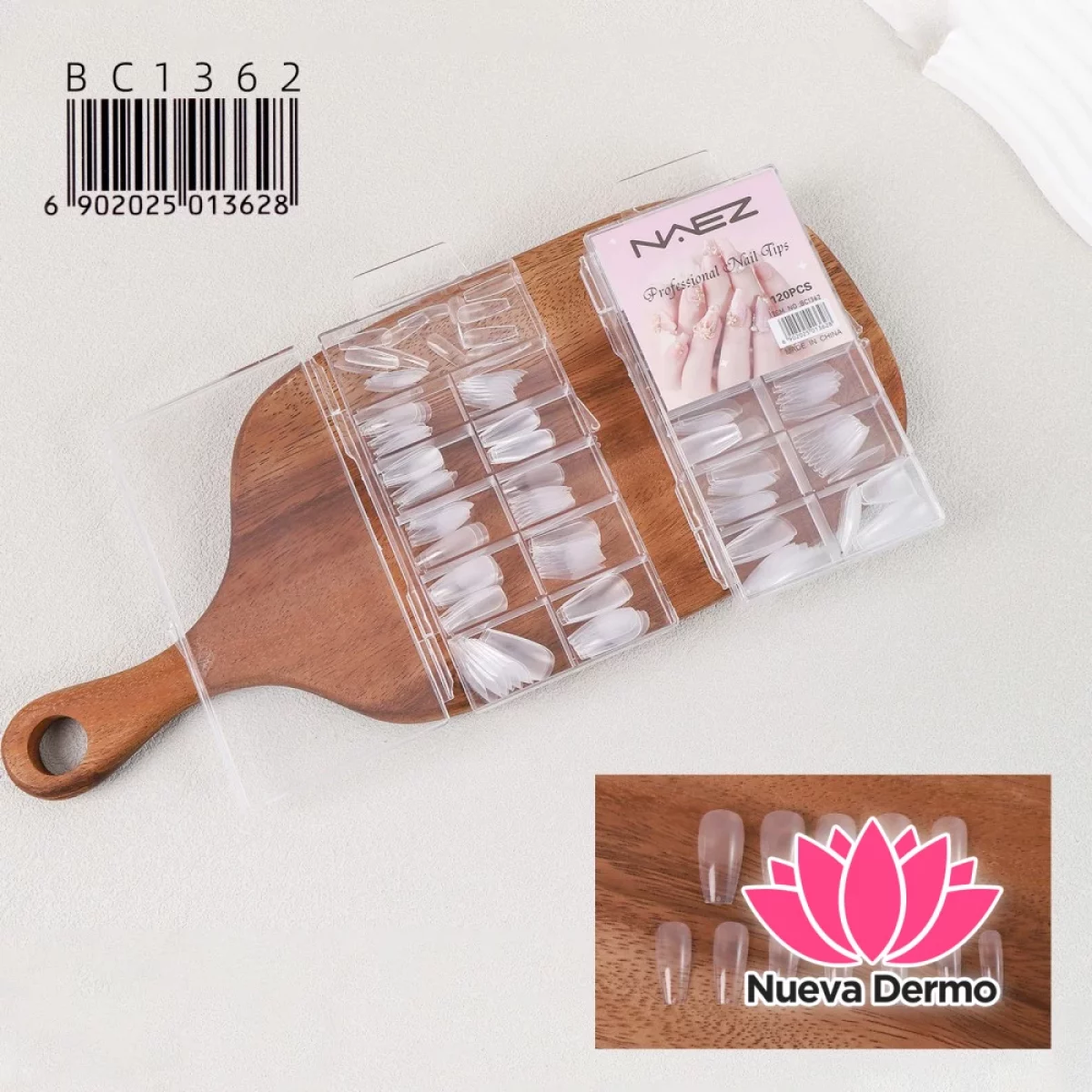 Caja de Tips para Uñas Forma Coffin NAEZ – BC1362/13628