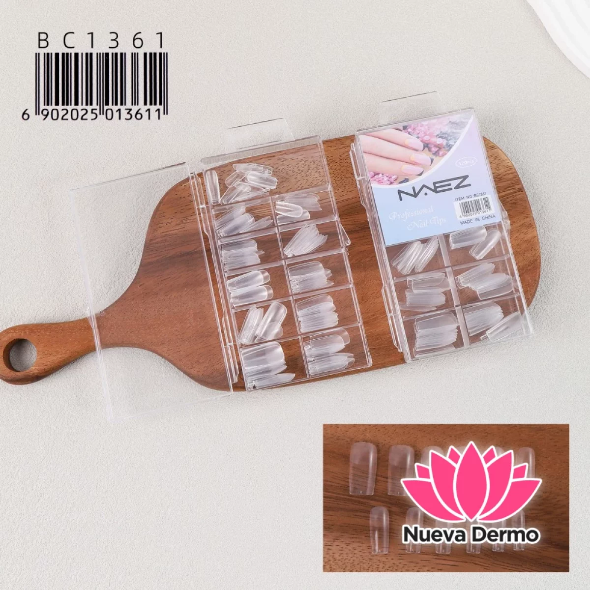 Caja de Tips para Uñas Forma Cuadrada NAEZ – BC1361/13611