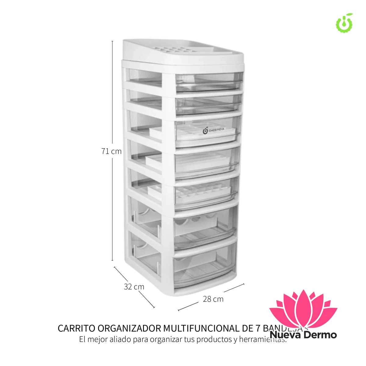 Carrito Organizador Auxiliar 7 Estantes con Ruedas CHERIMOYA ( BH018028)
