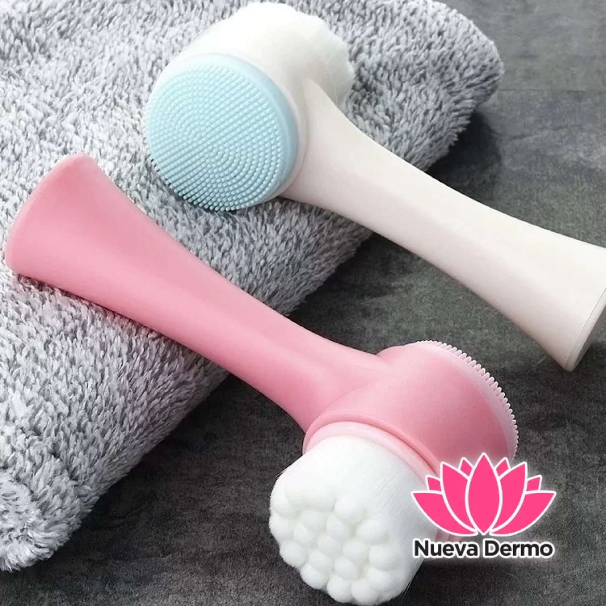Cepillo limpiador facial silicona 2in1 c...