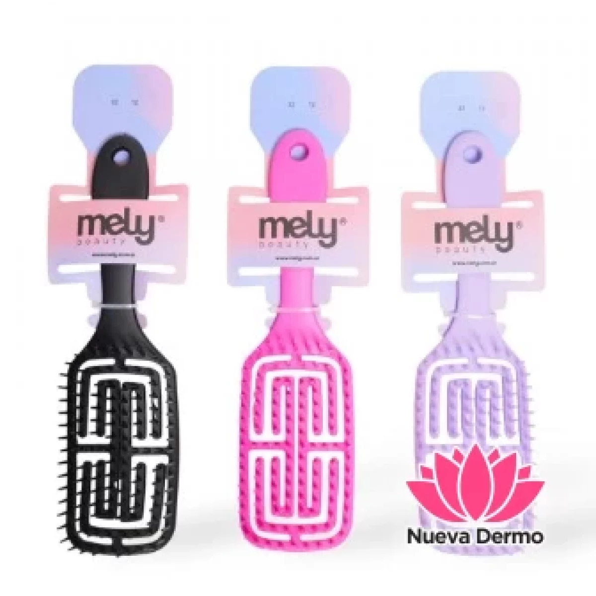 CEPILLO PEINE DESENREDANTE CUADRADO FLEXIBLE COLORES SURTIDOS MELY LH-KP032