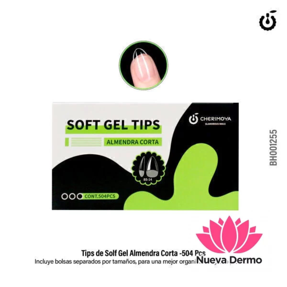 CHERIMOYA SOFT GEL TIPS ALMENDRA CORTA 504PCS BH001255 9001255676898