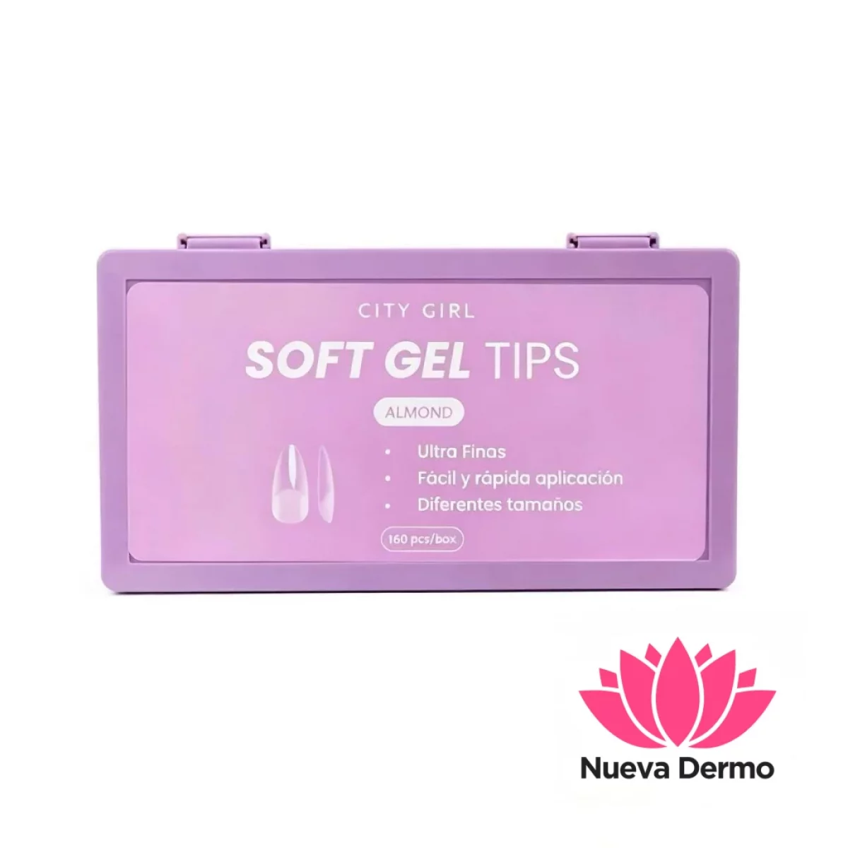 City girl tips soft gel en caja ALMENDRA...