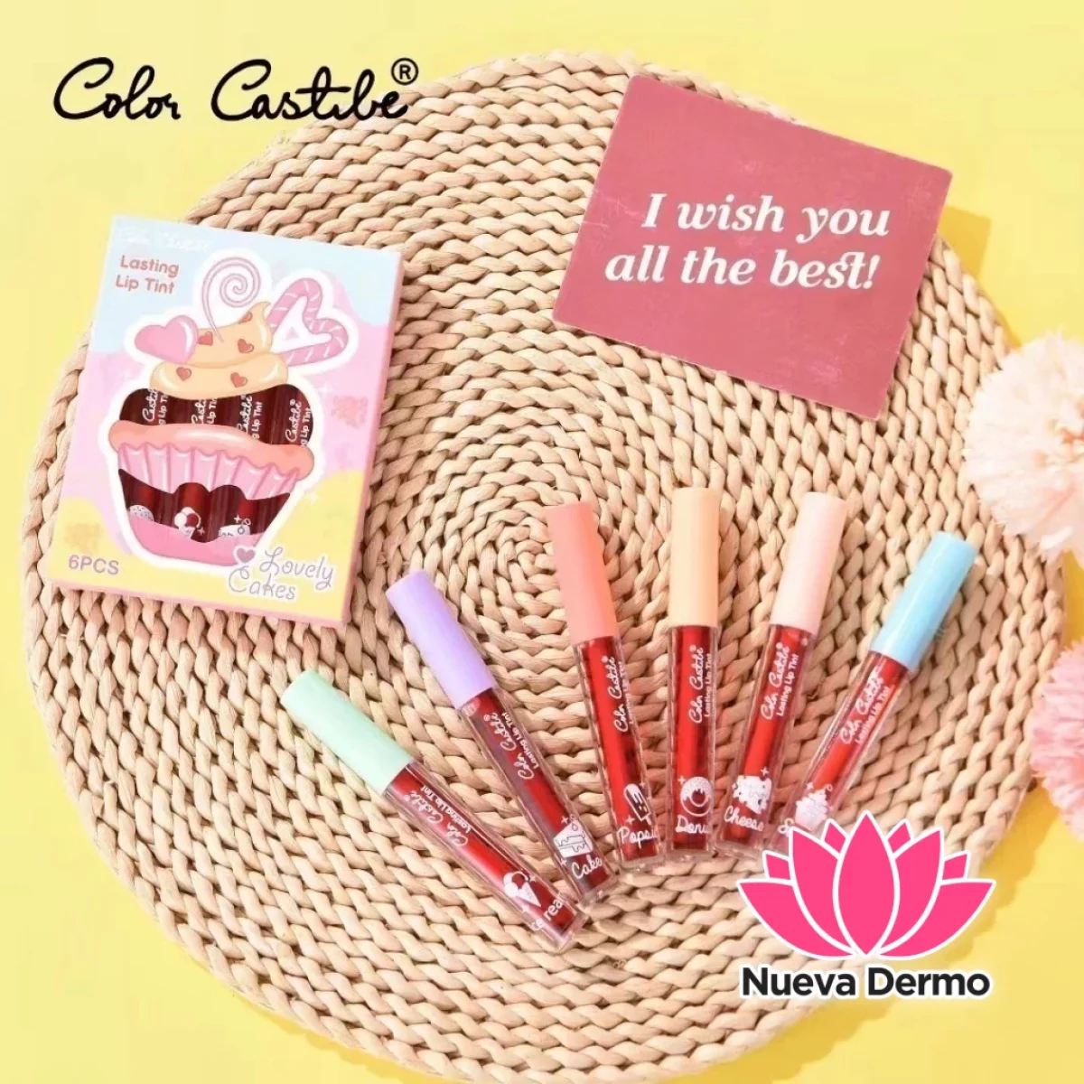 color castibe lasting lip tint labial lip gloss x6pcs 6971903873340