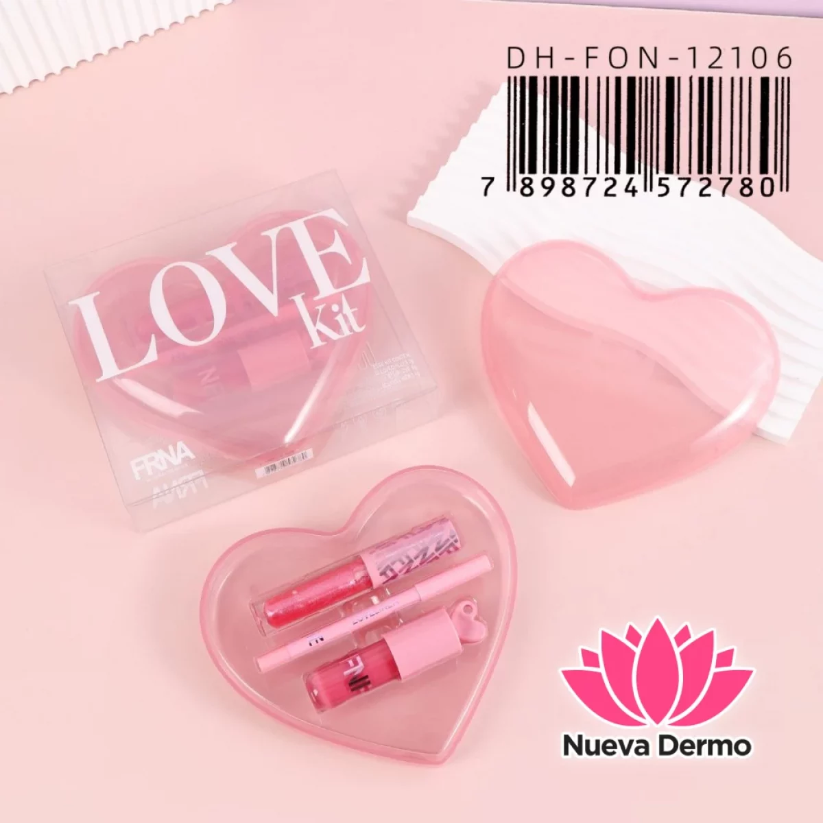 Combo De Maquillaje Labial Love Kit Corazón DH-FON-12106/572780 FRNA