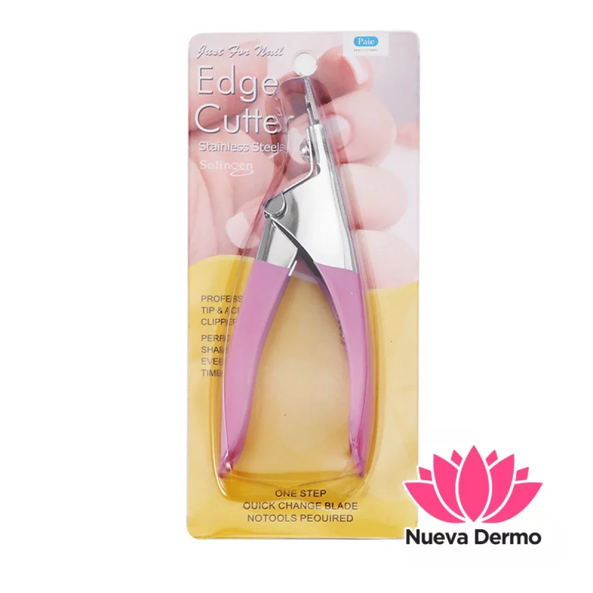 Corta tips acero mango rosa
