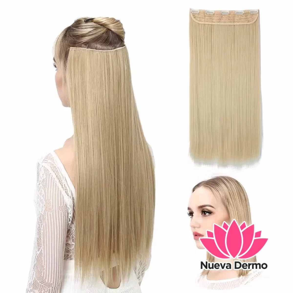 Cortina de cabello con 5 broches surtidos colores