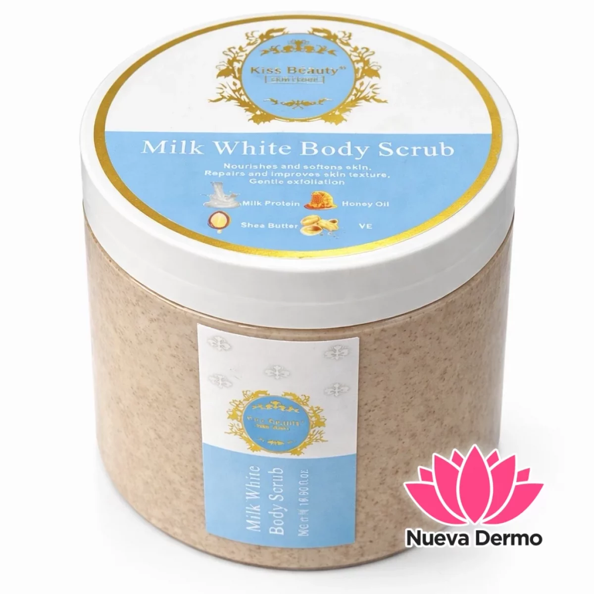 Crema exfoliante corporal de leche 500ml Kiss Beauty
