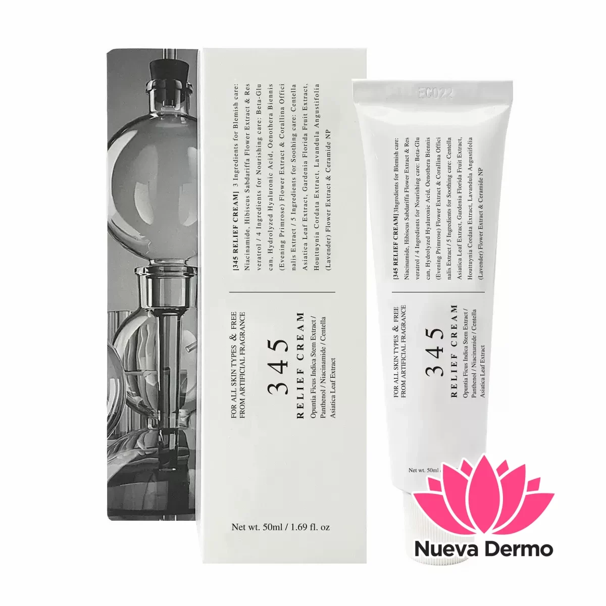 Crema facial 345 Relief face cream para piel acne #jun-jy07