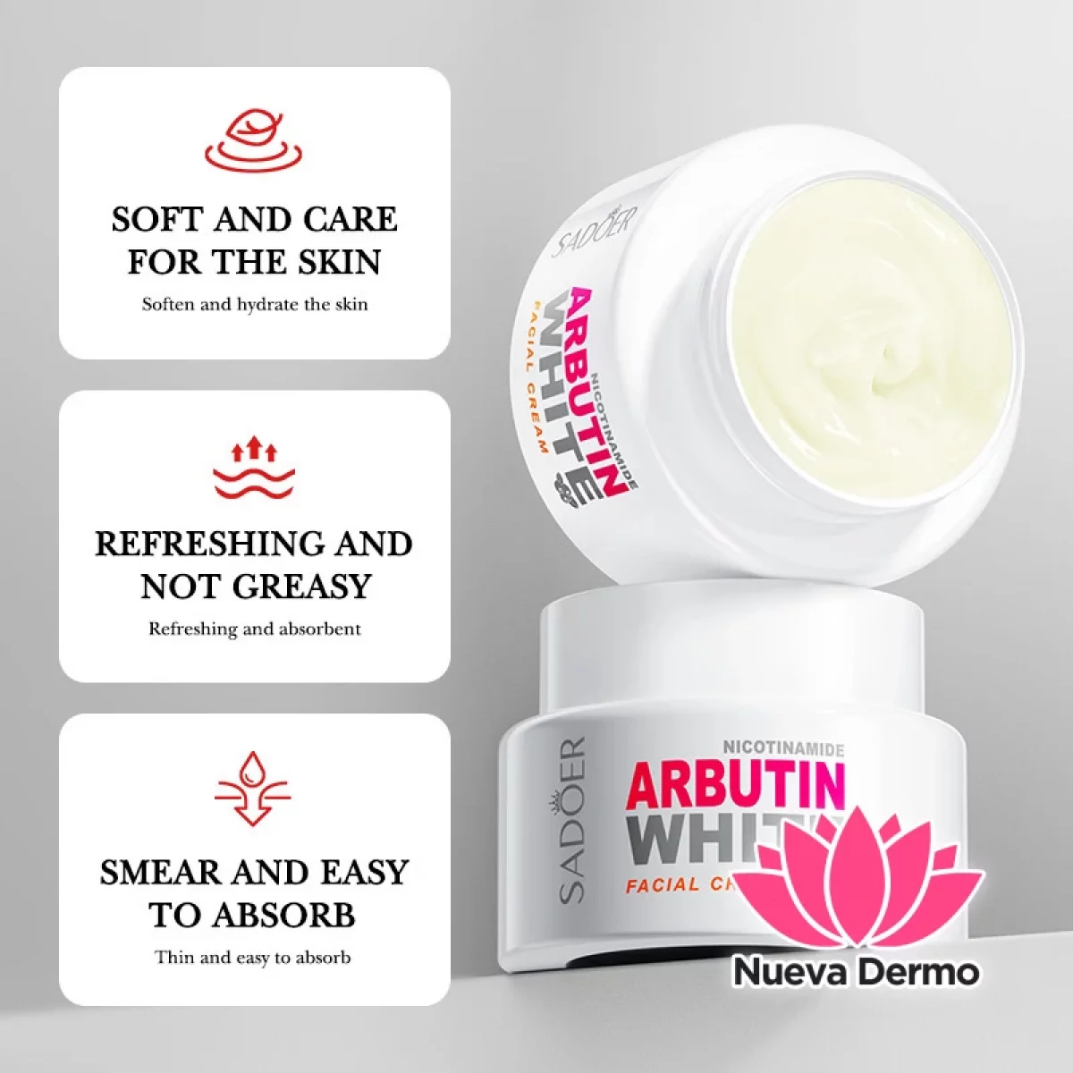 Crema Facial con Niacinamida y Arbutina Hidratante Nutritiva Humectante 50G 36551