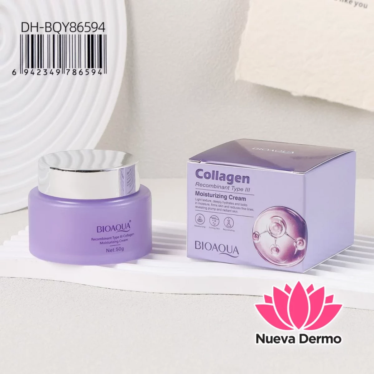 Crema Facial Hidratante de Colágeno Recombinante Tipo Iii Dh-BQY86594/786594 Bioaqua
