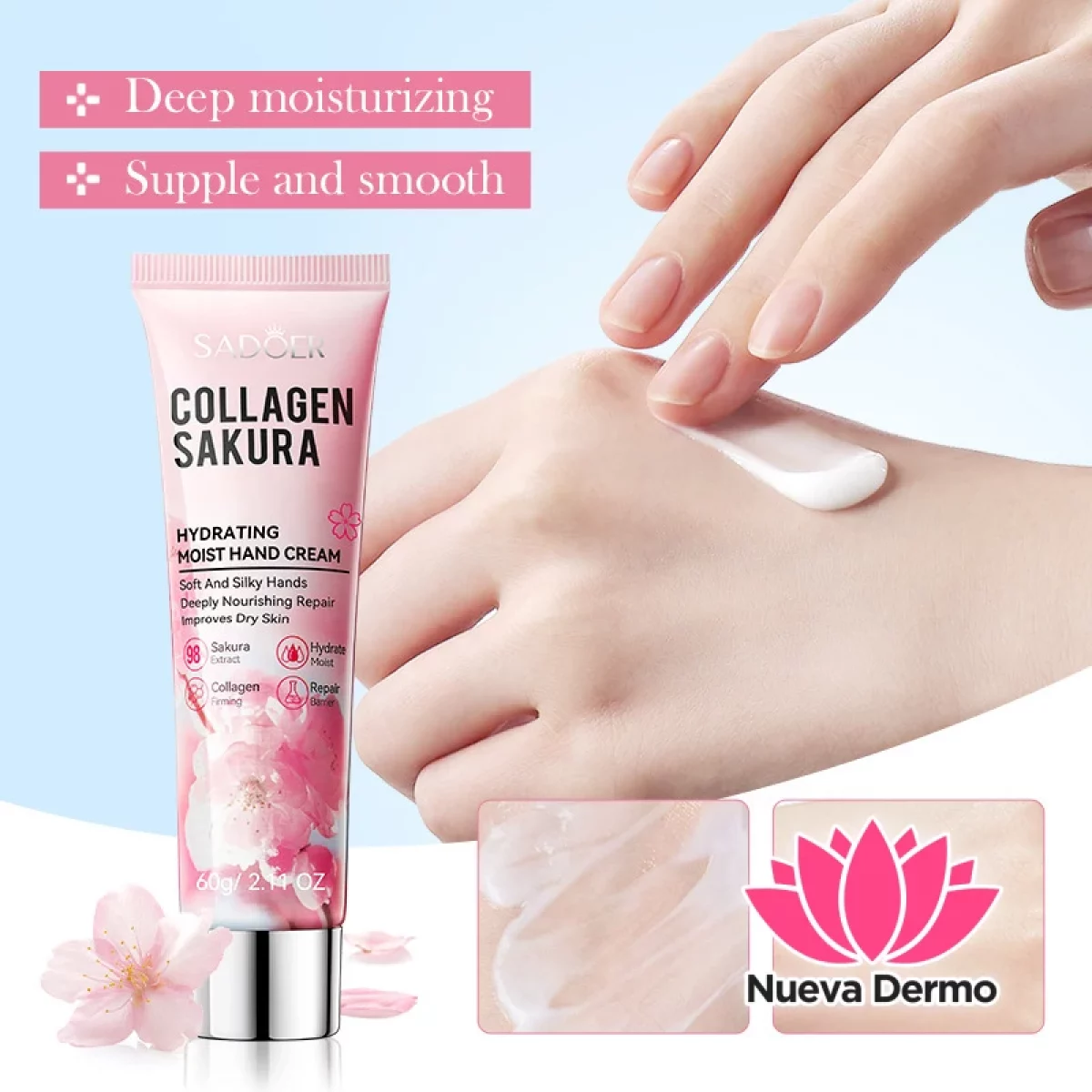 Crema Hidratante de Manos con Colágeno Sakura