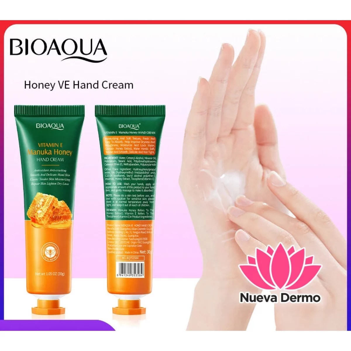 Crema para Manos con Miel y Vitamina E 30G 15907