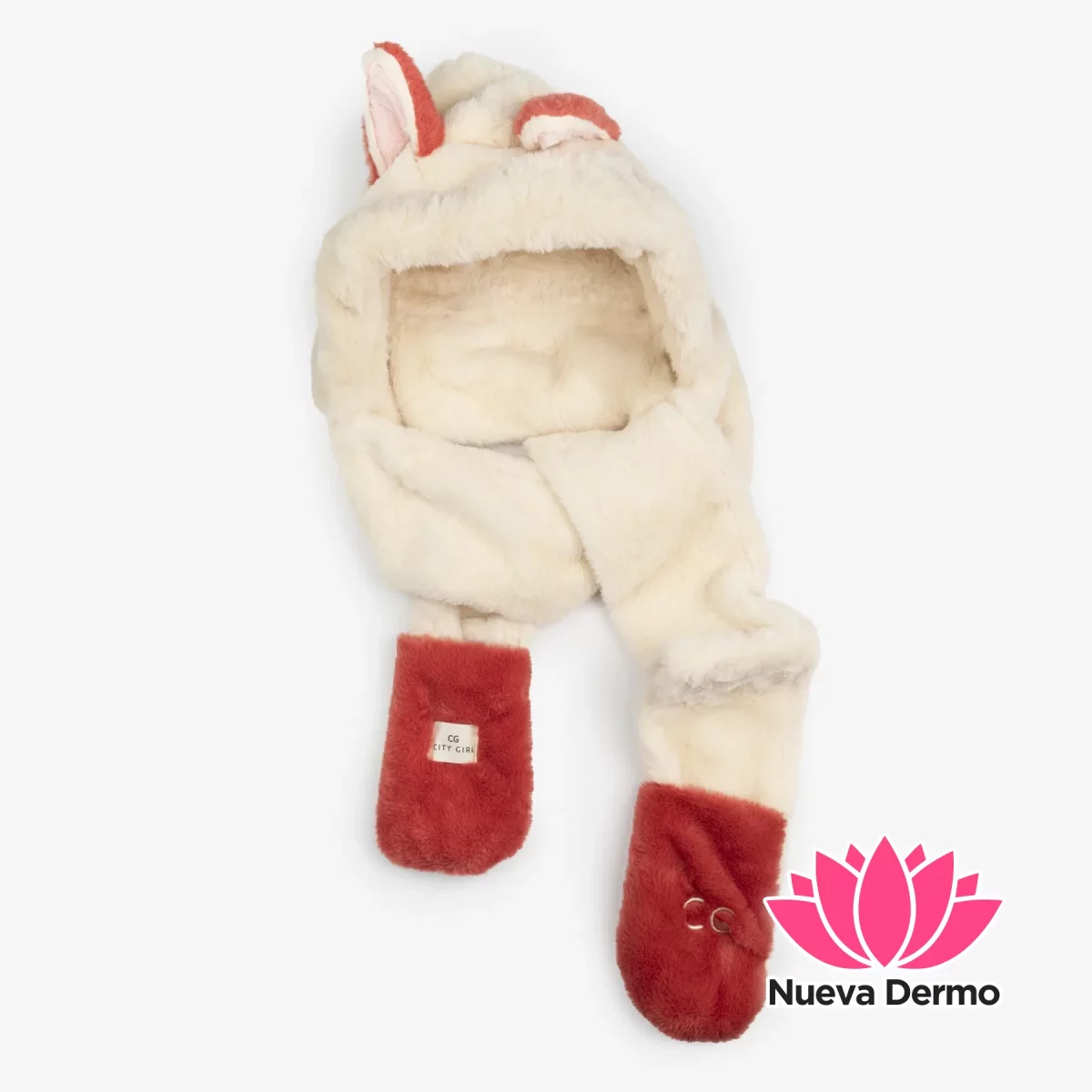 CUELLO CON GORRO Y GUANTES DE PELUCHE