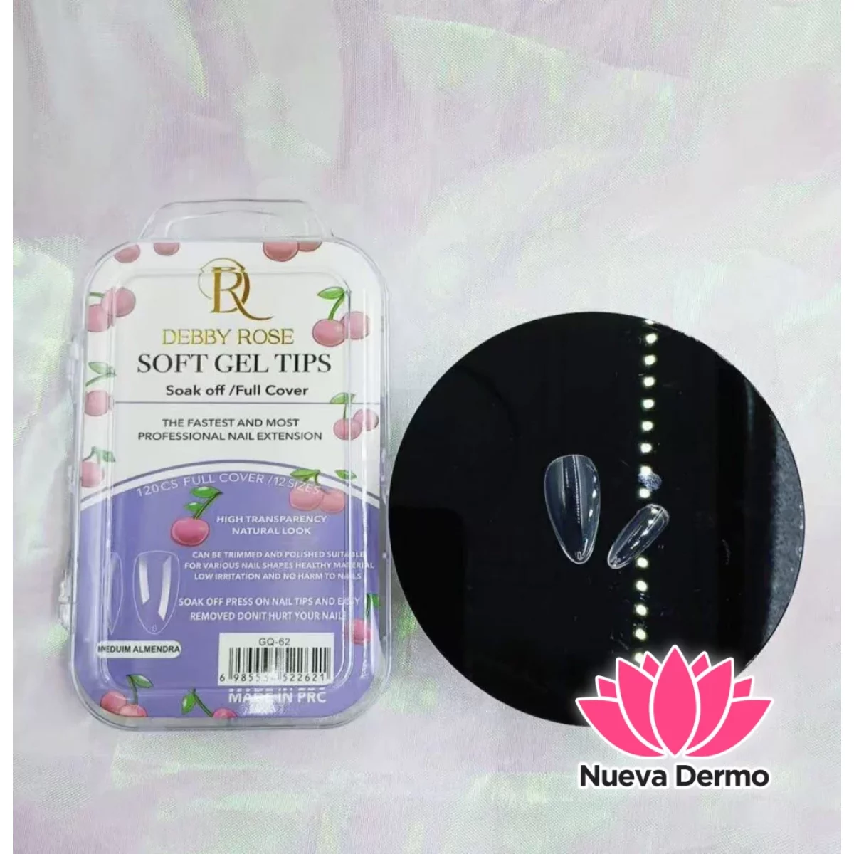 DEBBY ROSE TIPS ALMENDRA TRANSPARENTE 12...