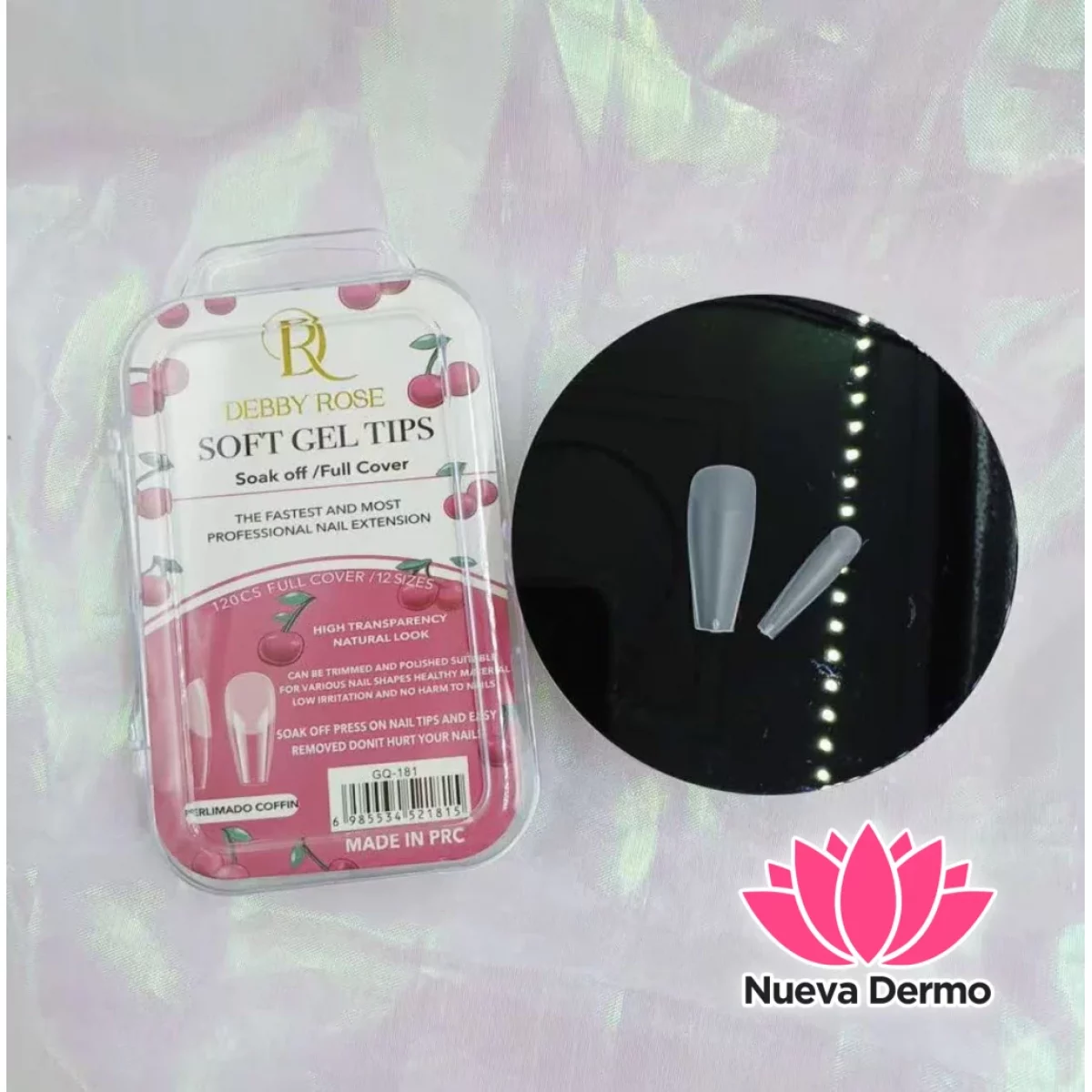 DEBBY ROSE TIPS COFFIN PRELIMADO 120PCS...