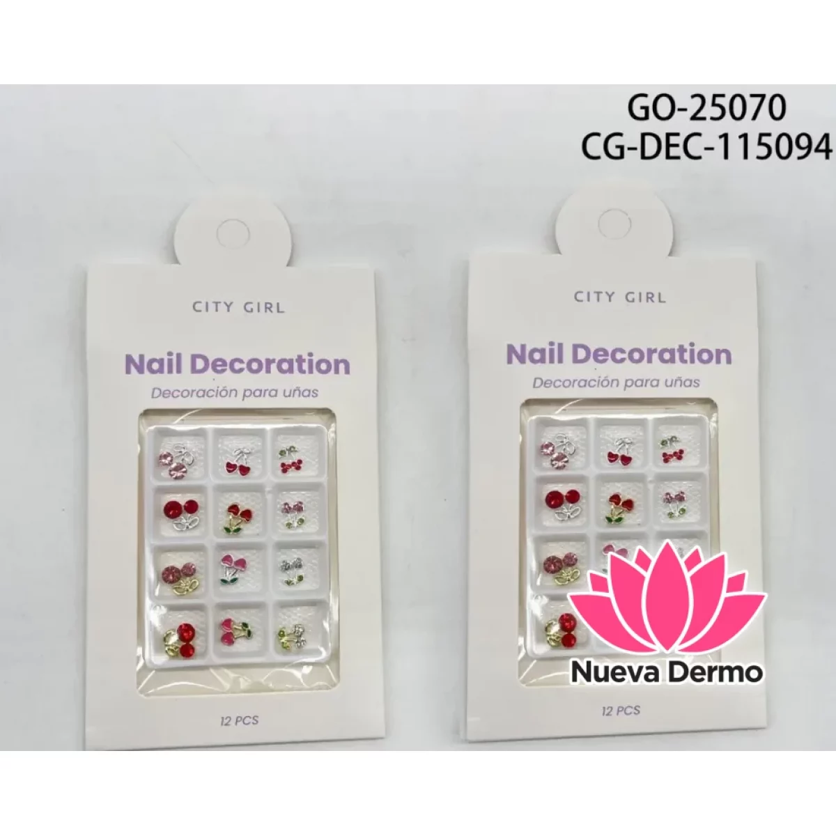 DECORACIÓN DE CEREZAS PARA UÑAS x6