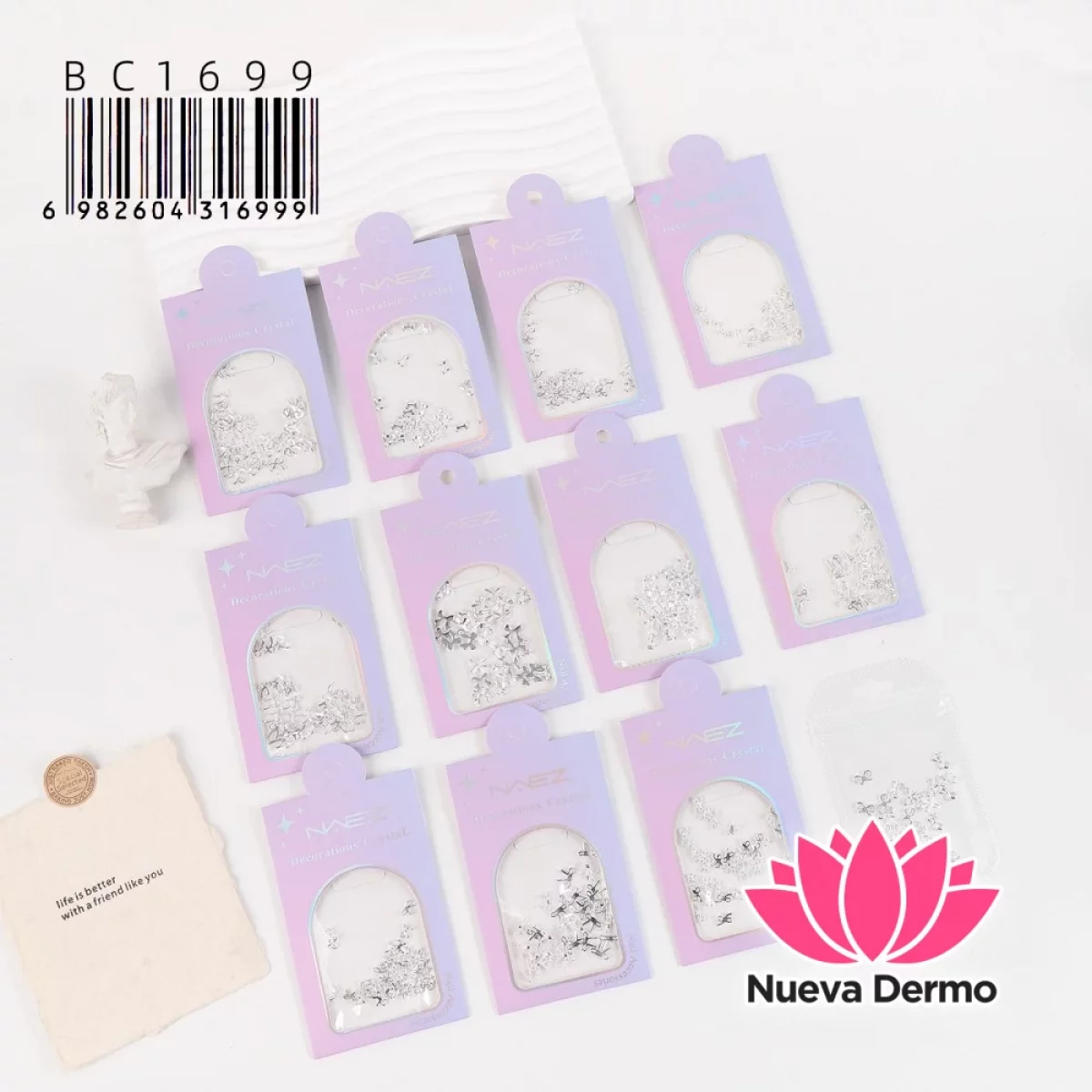 Decoración de Uñas con Dijes Plateados NAEZ BC1699/16999