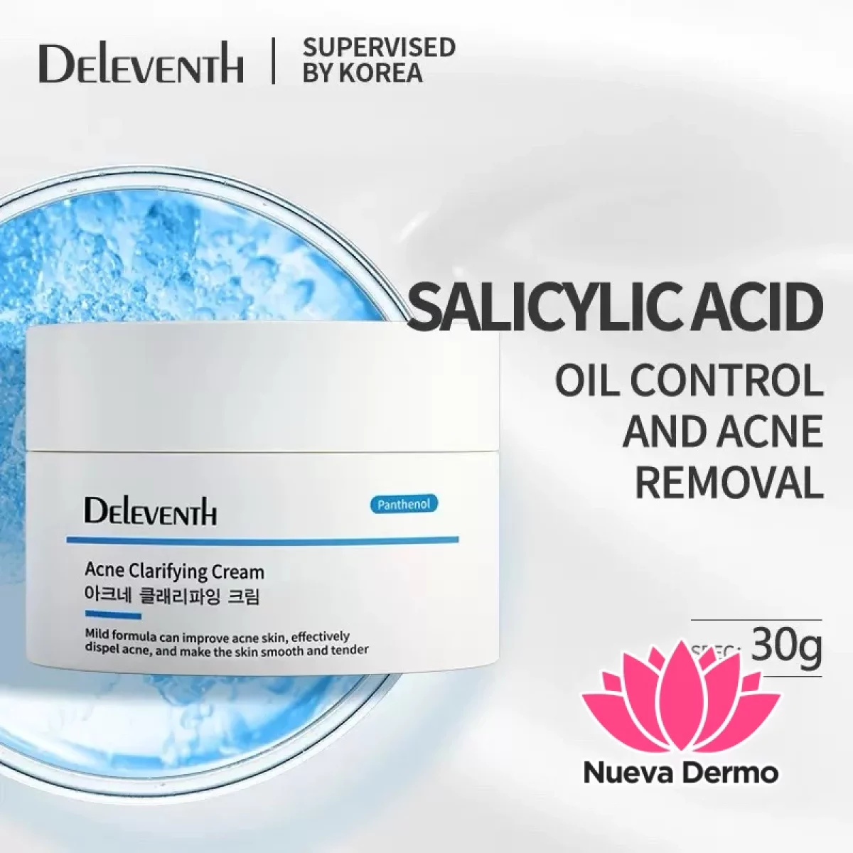 Deleventh Crema facial hidratante oil control remueve granitos 30g #DL19 #1194
