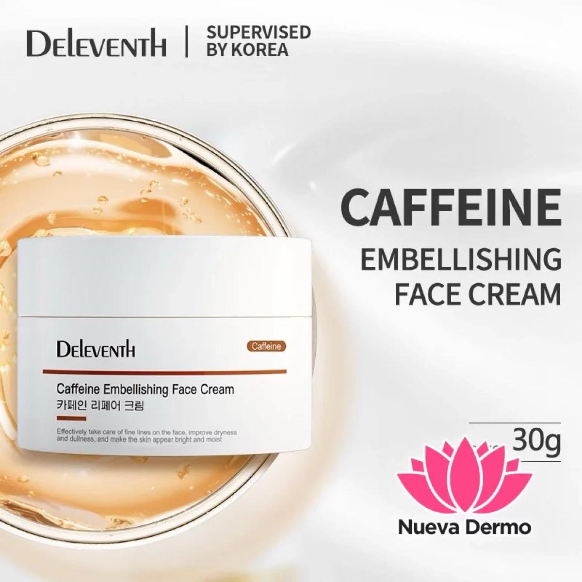 Deleventh Crema hidratante iluminadora con cafeína 30g #DL08 #0869