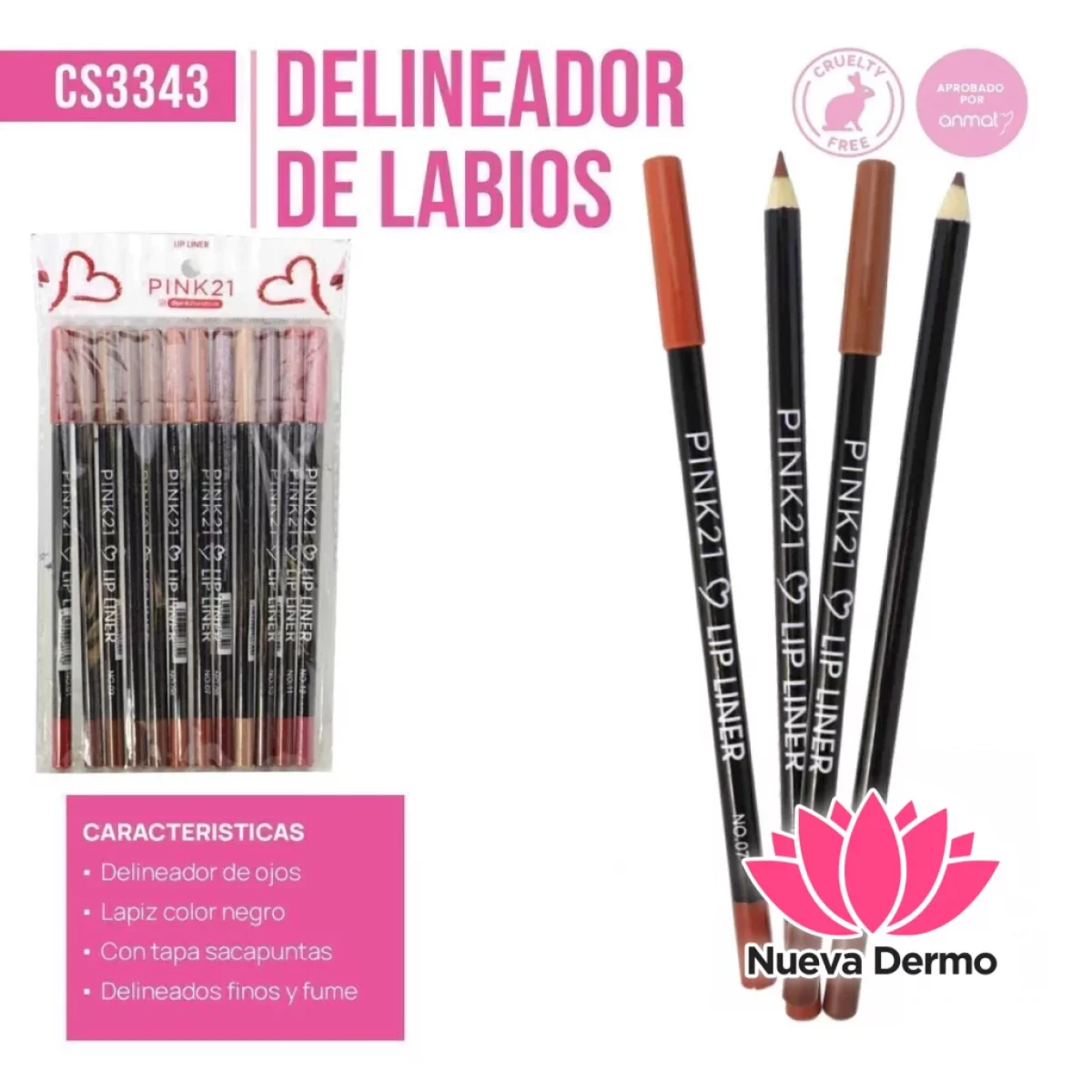 DELINEADOR DE LABIOS PINK21 CD: CS3343
