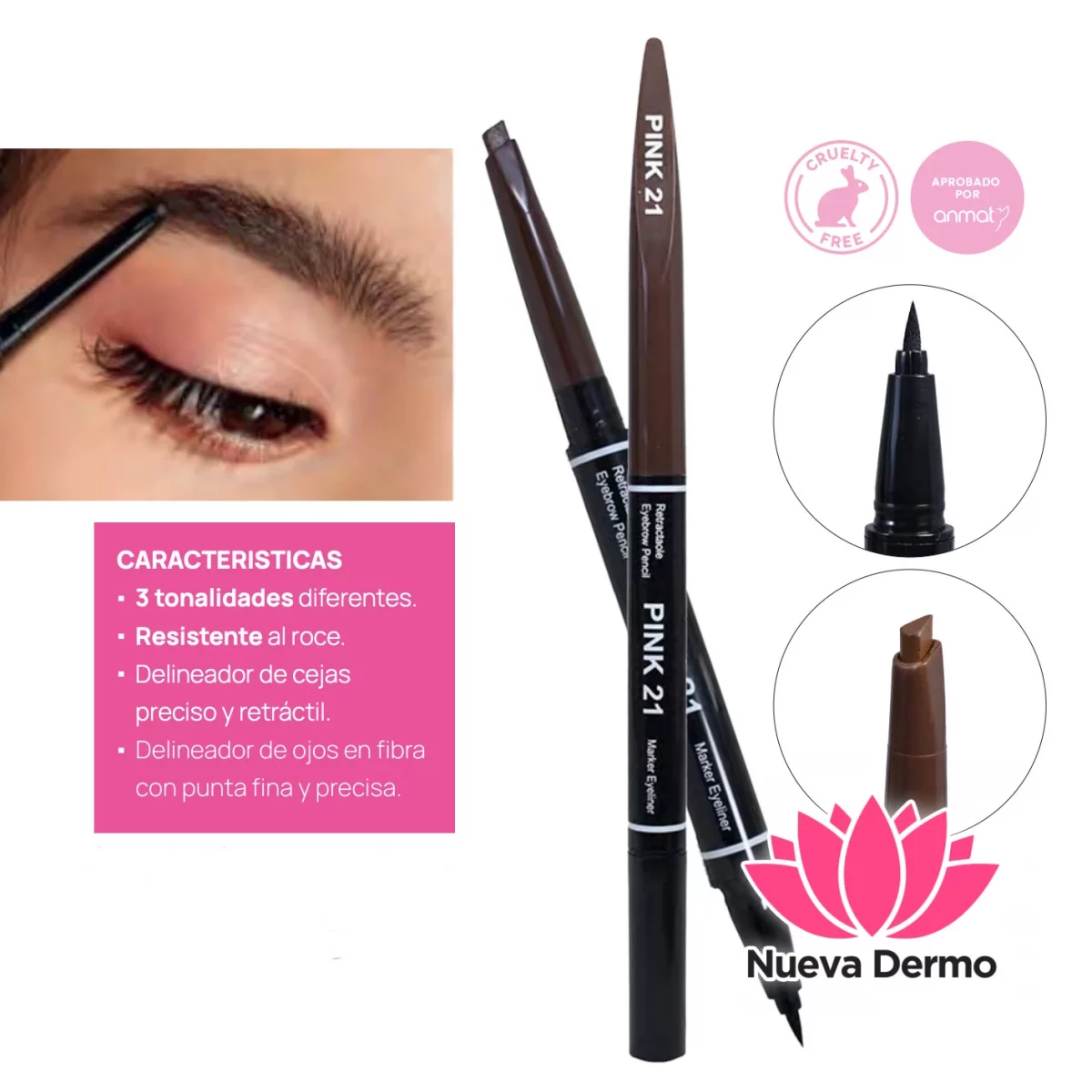 Delineador de ojos + cejas 3866 59327