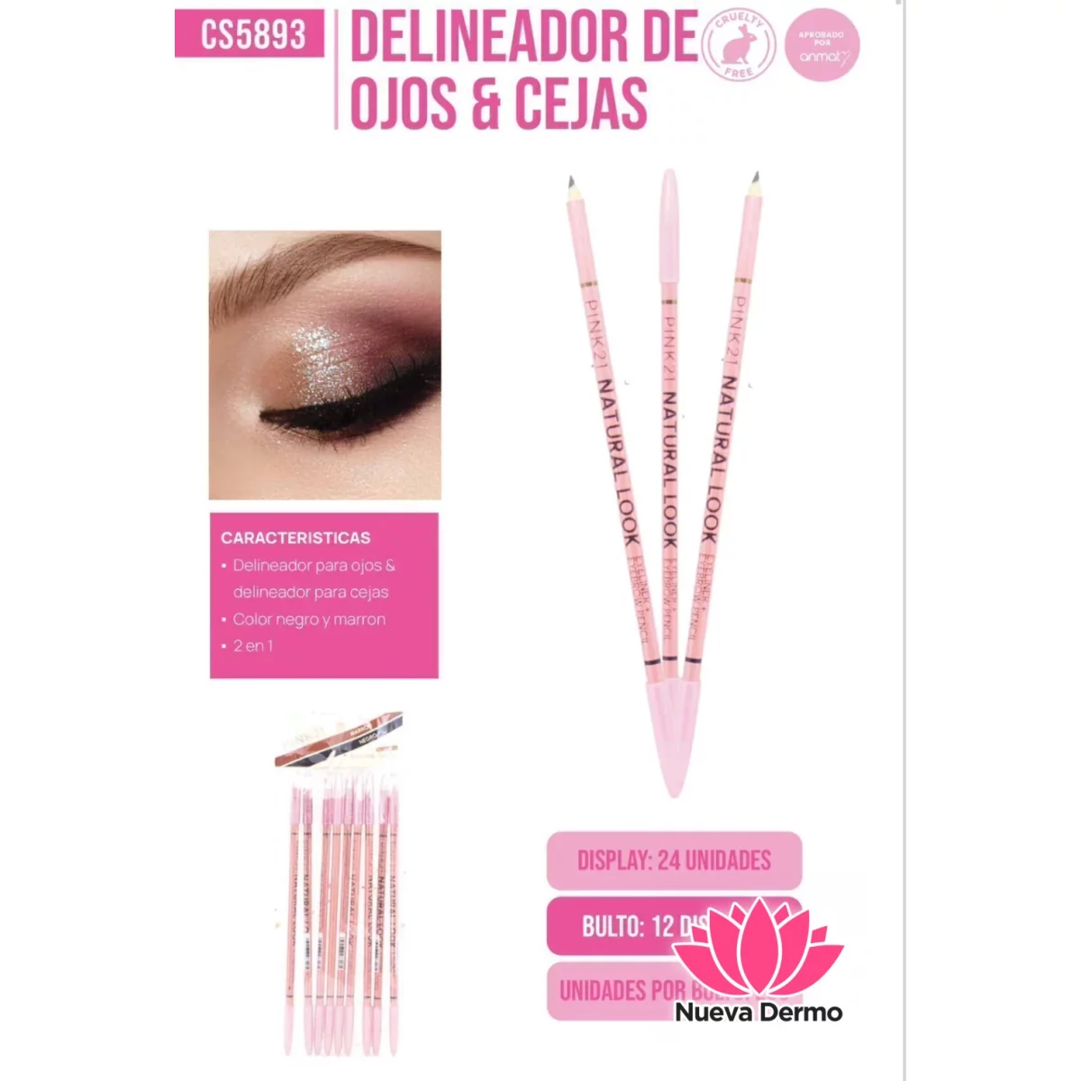 DELINEADOR DE OJOS Y CEJAS PINK21 CD: CS5893
