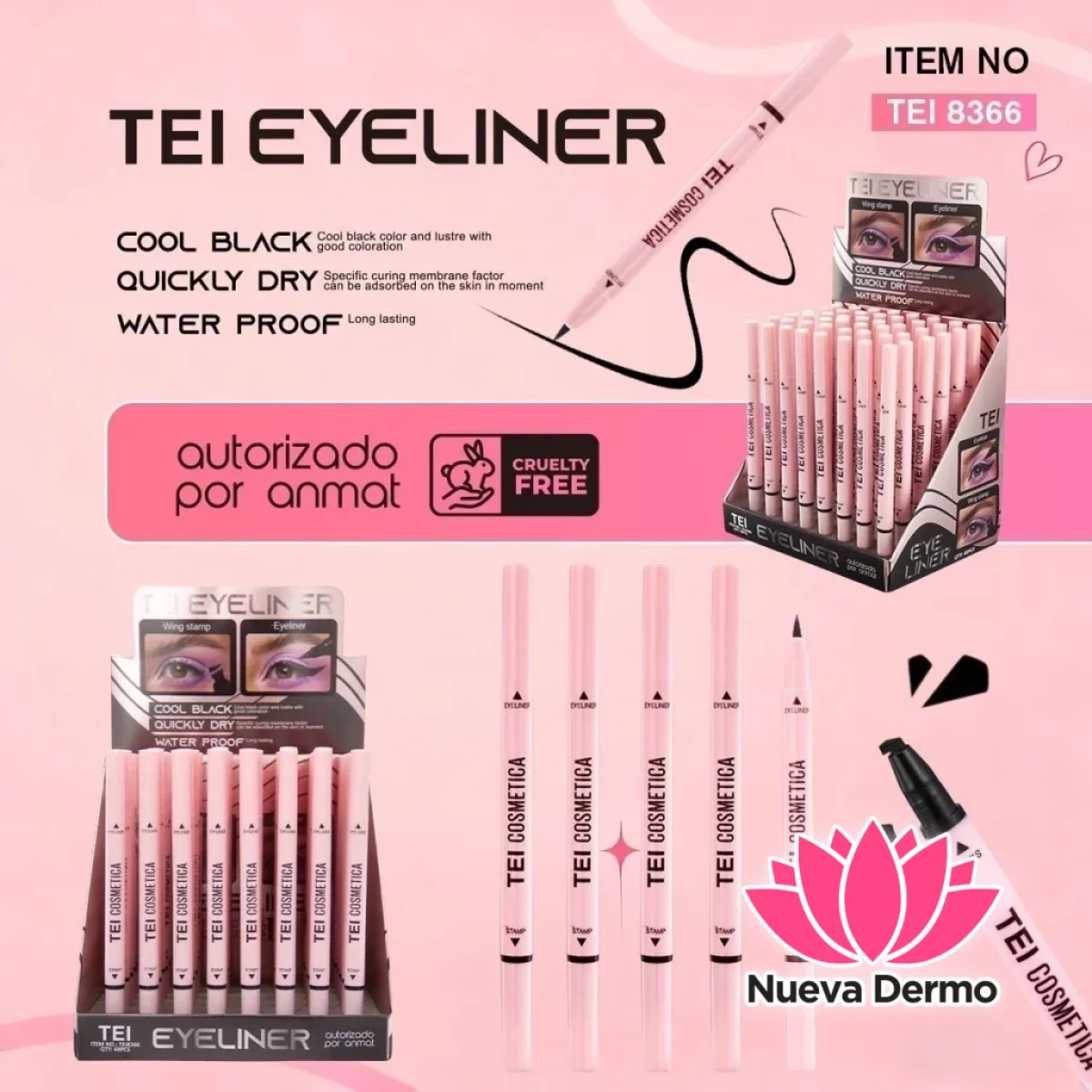 Delineador En fibra Con Sello TEI Cosmét...