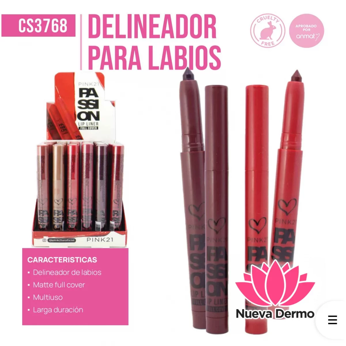 DELINEADOR PARA LABIOS PINK21 CS3768