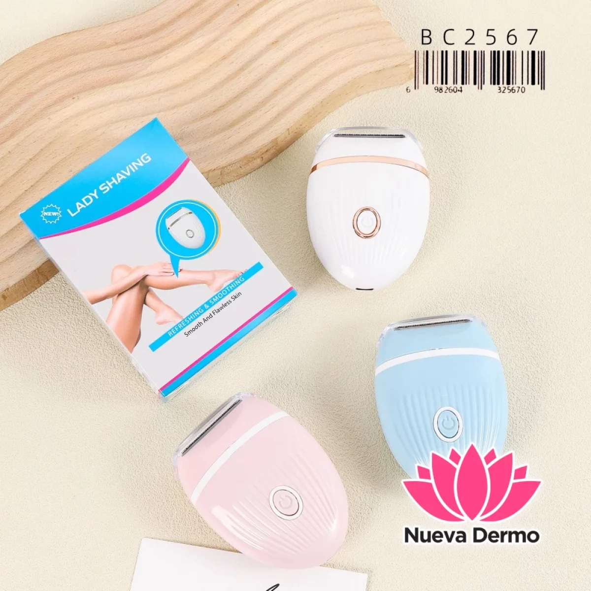 Depiladora Eléctrica Femenina Portátil y Recargable USB BC2567/25670