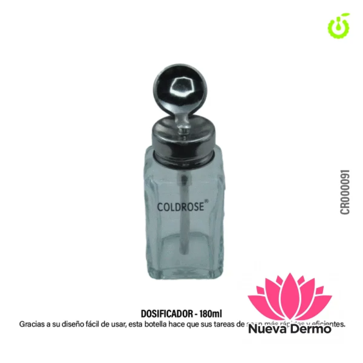 Dosificador Vidrio 180ML Coldrose BH018070