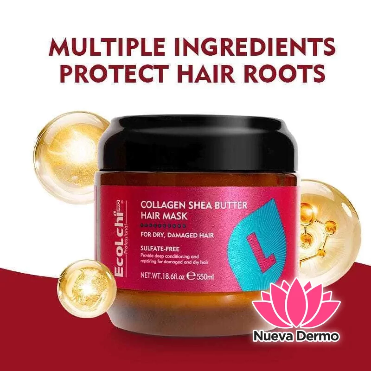 ECOLCHI COLLAGEN SHEA BUTTER HAIR MASK 550ML 4897110036533
