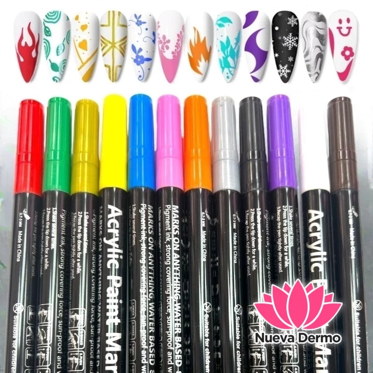 ECORFIN ACRYLIC PAINT MARKER 12PCS DH73003/DH73002/8022020139562