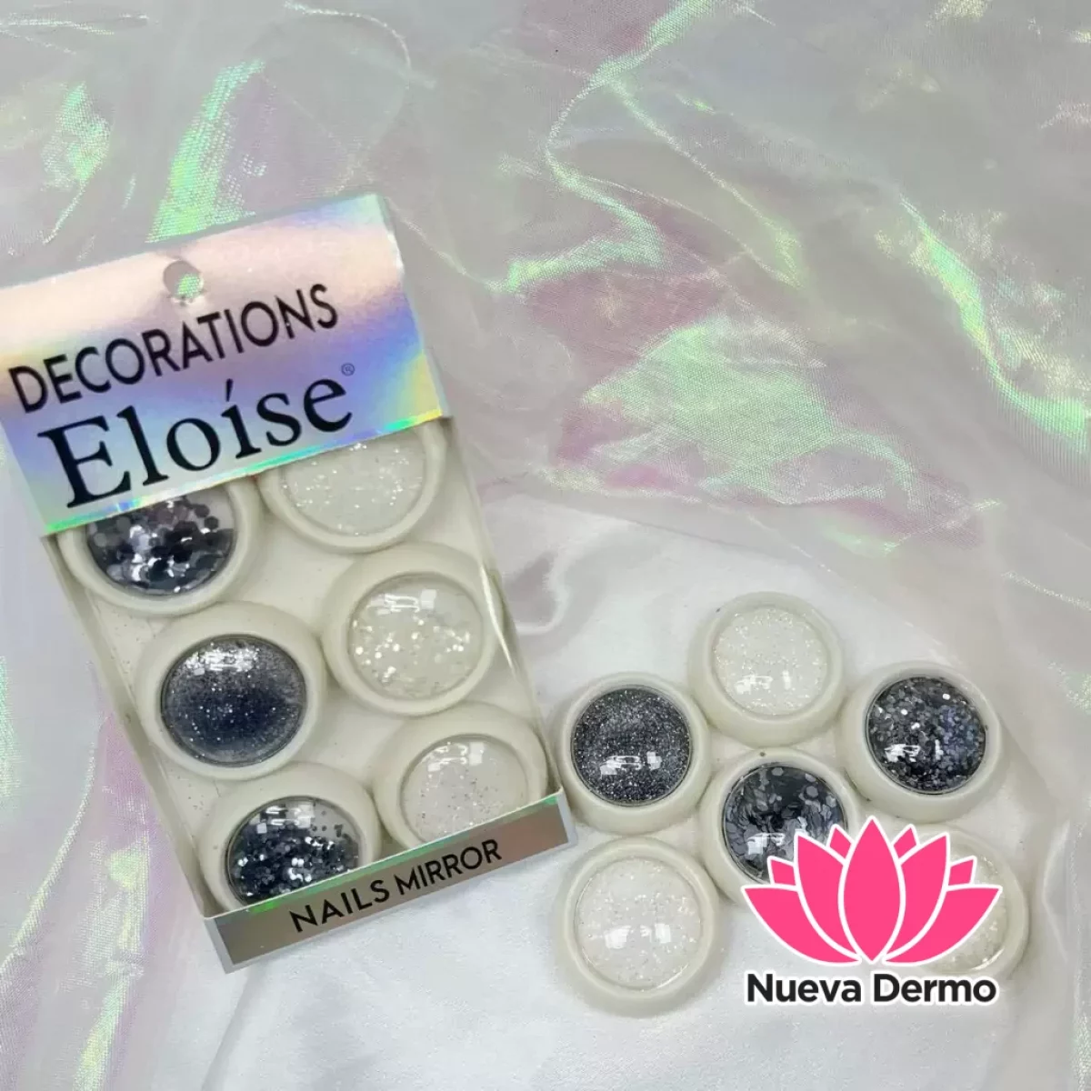 Eloise decoracion para uñas gris/blanco...