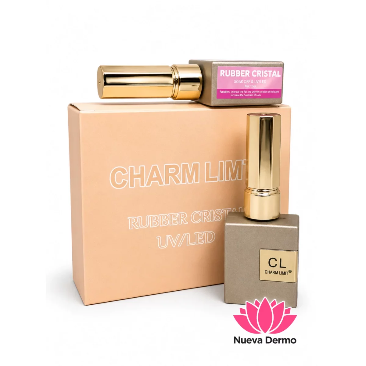 Esmalte UV/LED Base Rubber Cristal Charm...
