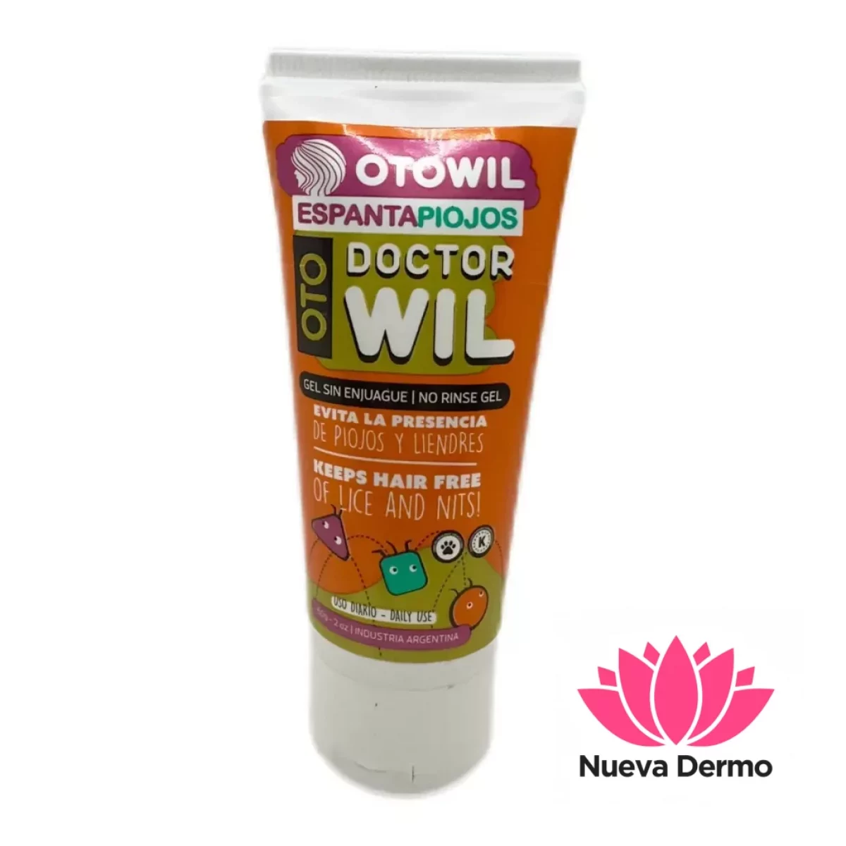 ESPANTA PIOJOS GEL SIN ENJUAGUE DOCTOR WIL OTOWIL 60g