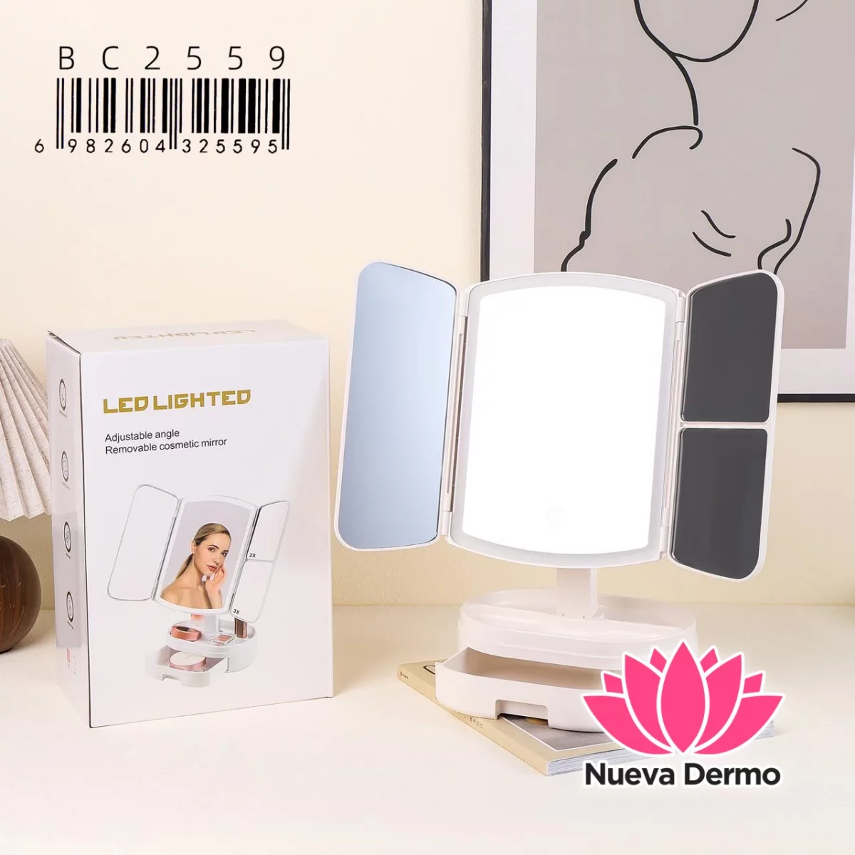 ESPEJO CON LED CON ORGANIZADOR BC2559/25595