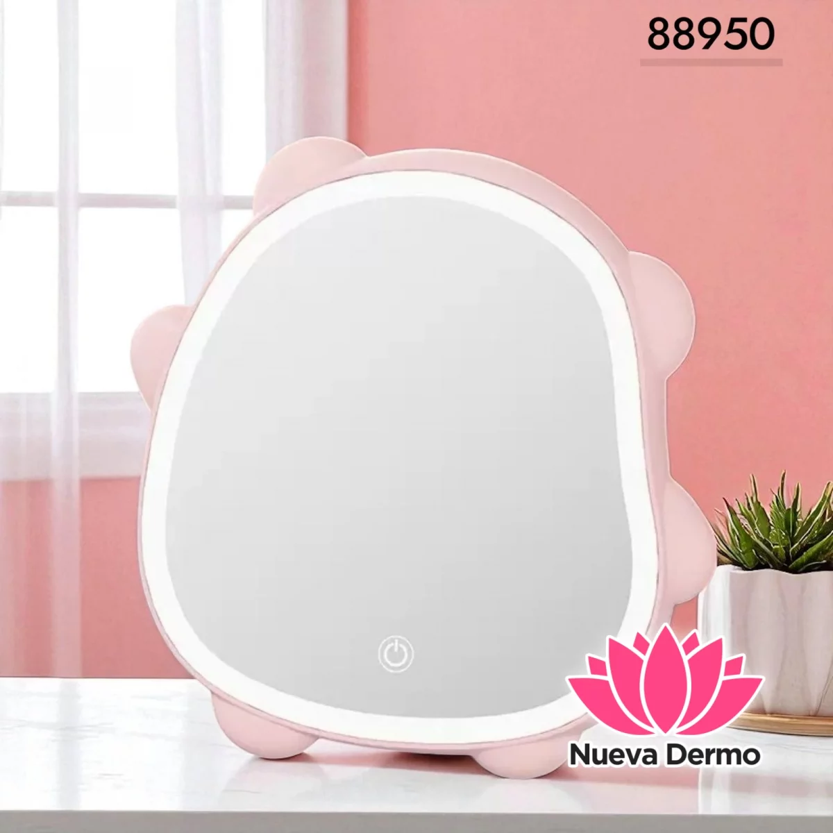 Espejo Con Luz Led Usb Touch Para Maquillaje Forma De Osito 89509/DH88950