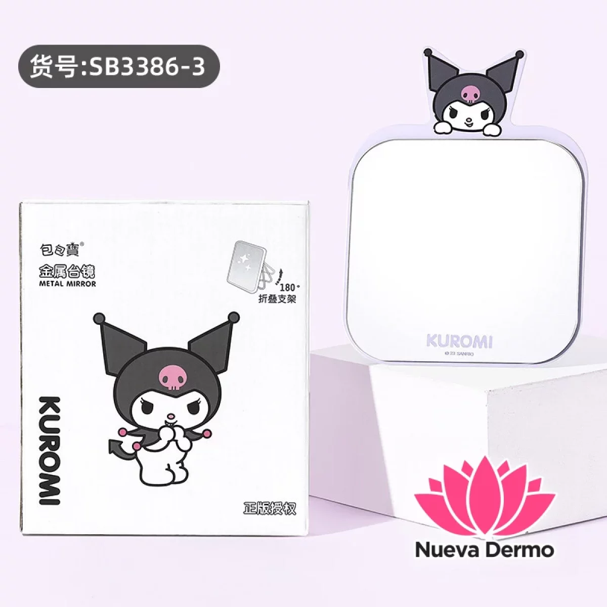 ESPEJO MESA DE METAL HELLO KITTY/KUROMI 08805