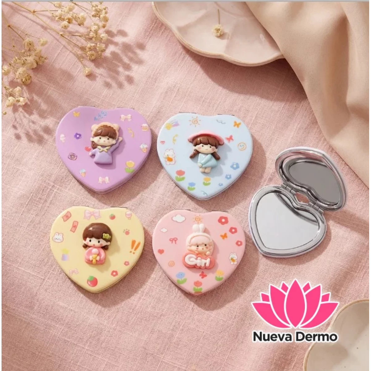 ESPEJO PORTÁTIL FORMA CORAZÓN GIRL MYG3-0045