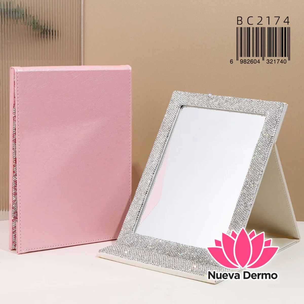 ESPEJO RECTANGULAR CON STRASS BC2174