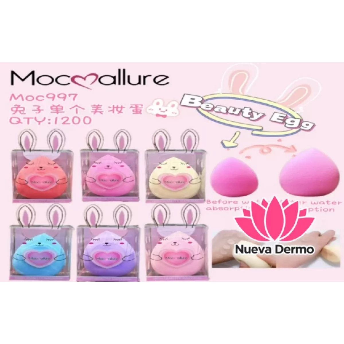 ESPONJA BEAUTY BLENDER CONEJO MOC997