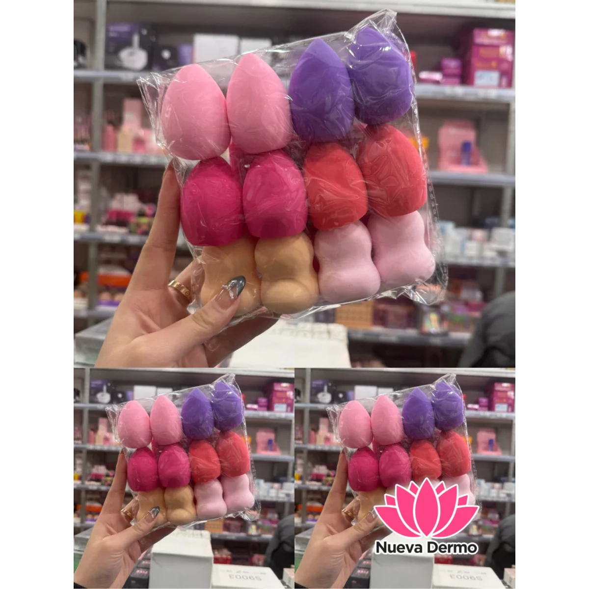 ESPONJA DE MAQUILLAJE PACK X 12UNIDADES