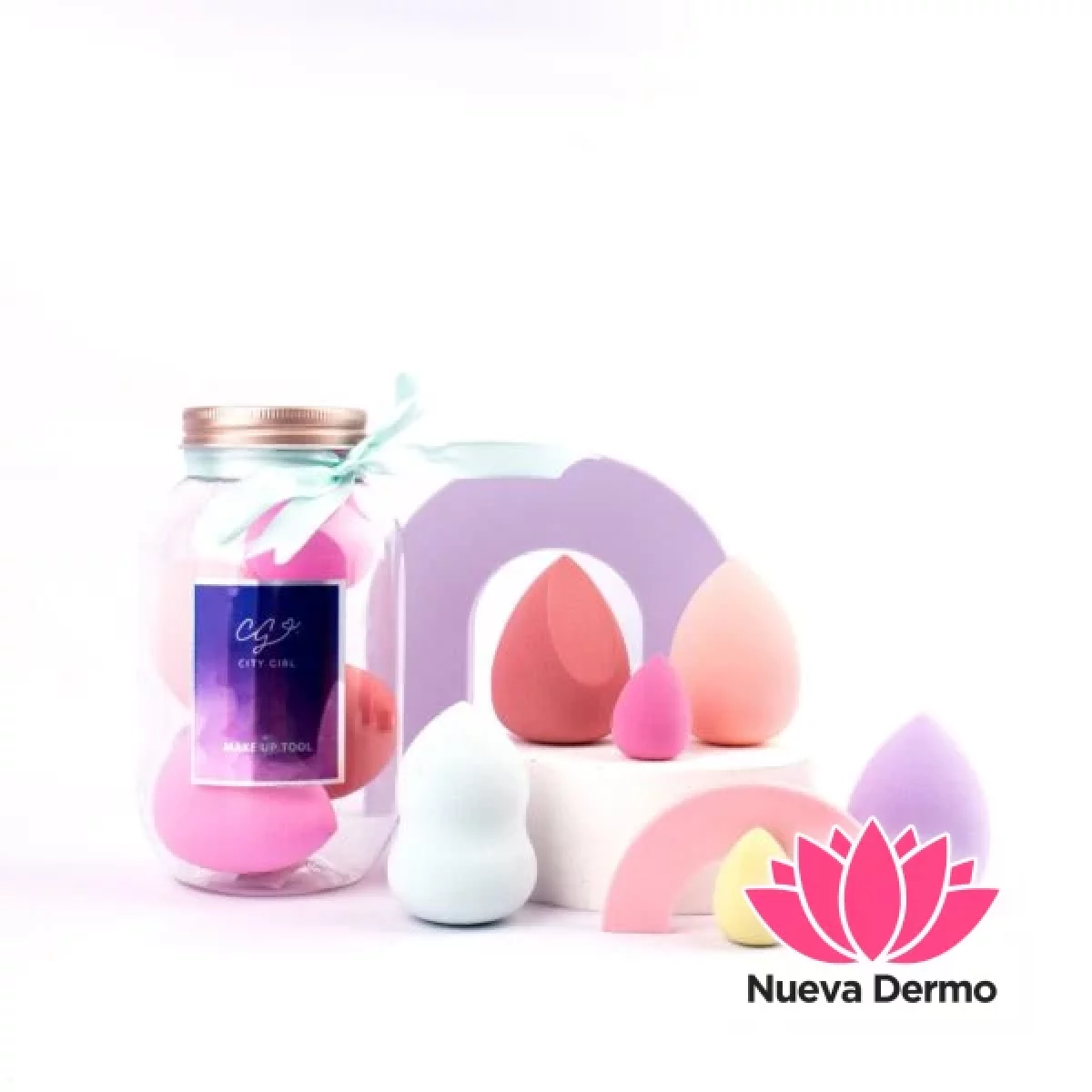 ESPONJA PARA MAQUILLAJE CON FRASCO CD:40219/4021