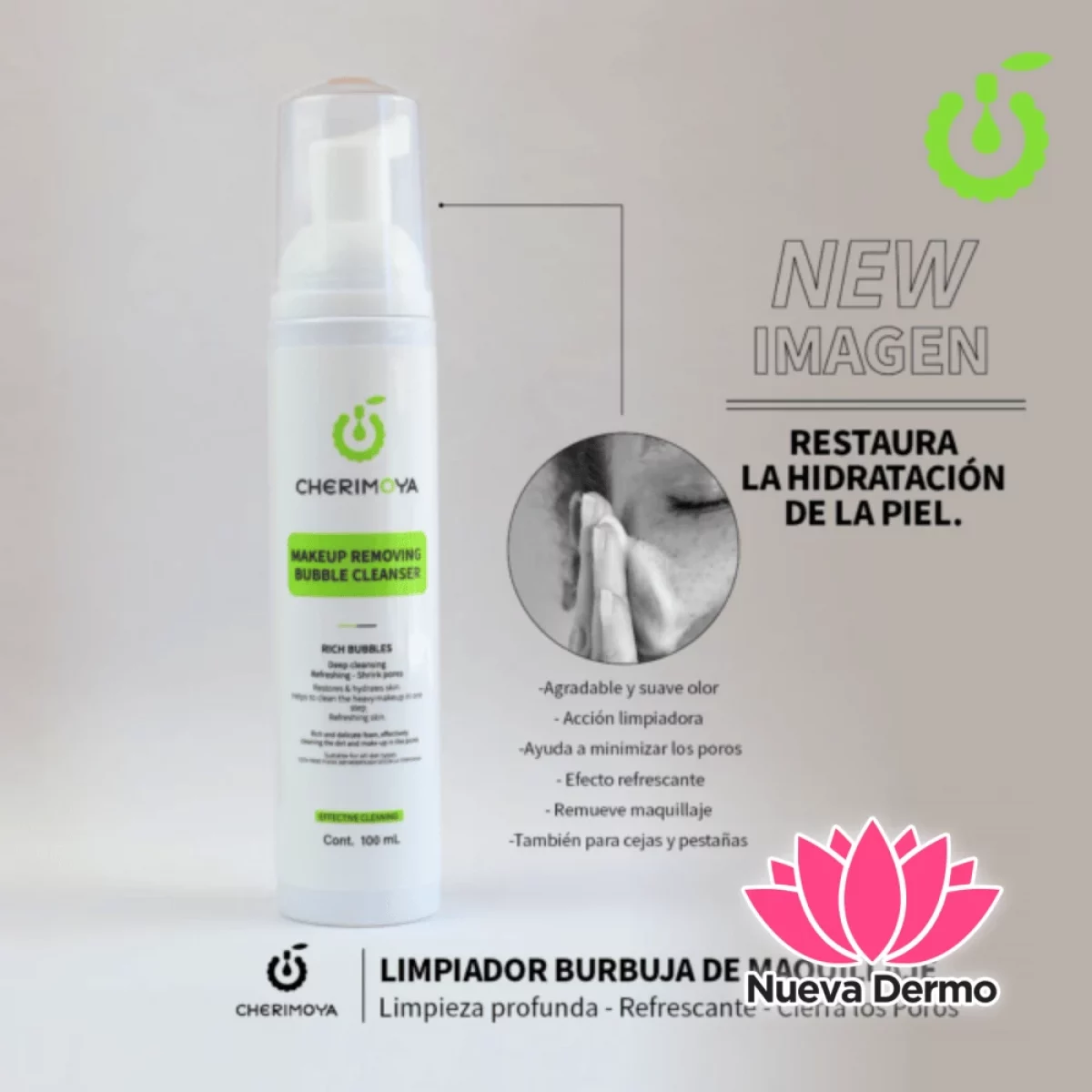 ESPUMA LIMPIADORA DE MAQUILLAJE CHERIMOYA CRL004