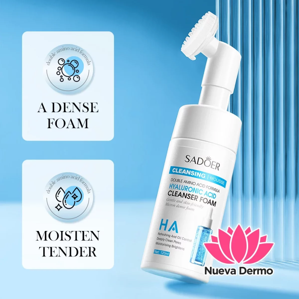 Espuma Limpiadora Facial con Acido Hialuronico y Aminoacidos 120ML 08039